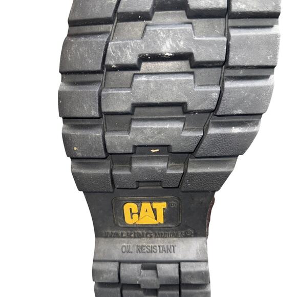 CAT Caterpillar P89516 Men\'s Steel Toe Work Leather Brown Boots Shoes 10.5